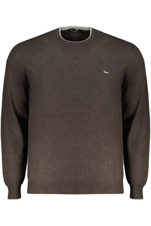 HARMONT&BLAINE Strickpullover Herren Brauner Pullover: Langarm, Rundhals, Stickerei, Kontrastdetails - Verkäufer: Redeve