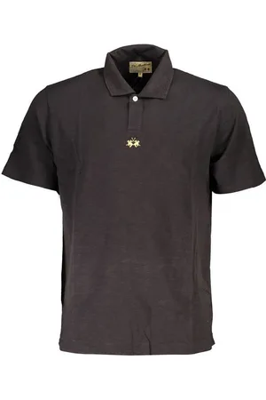 La Martina Poloshirt Herren Kurzarm-Polo schwarz mit Stickerei – - Verkäufer: Redeve
