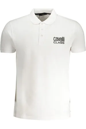 Roberto Cavalli Poloshirt Herren Kurzarm Poloshirt Weiß mit Druck und - Verkäufer: Redeve