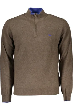 HARMONT&BLAINE Strickpullover Brauner Herrenpullover mit Reißverschluss und Kontrast-Details - Verkäufer: Redeve