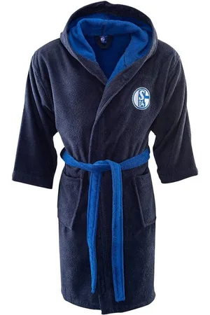 Fc Schalke Unisex-Bademantel Bademantel navy Kapuze, Langform, Baumwolle - Verkäufer: Compact Sport und Spiel