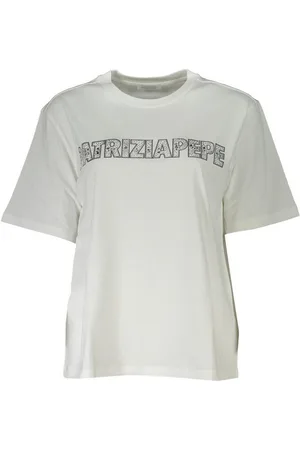 Patrizia Pepe T-Shirt Weißes Damen Kurzarm-T-Shirt mit Strass - Verkäufer: Redeve