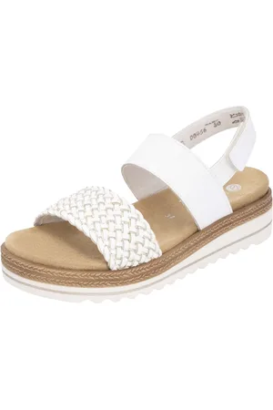 Remonte ELLE-Collection Keilsandalette, Sommerschuh, Sandale, Keilabsatz, mit Flechtbandage im Metalliclook