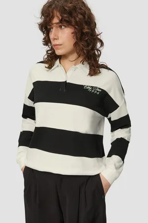 QS by s.Oliver Langarmshirt Poloshirt im Loose Fit mit Blockstreifen - Verkäufer: s.Oliver