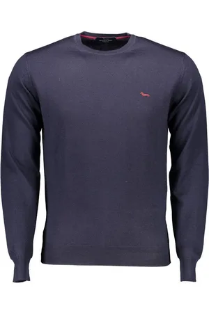 HARMONT&BLAINE Strickpullover Eleganter Herren Pullover Blau mit Rundhalsausschnitt und Logo - Verkäufer: Redeve