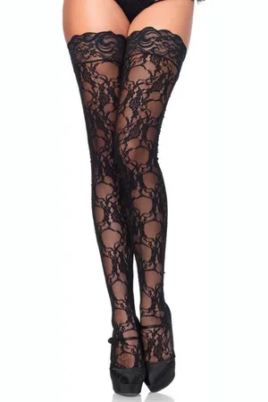 Leg Avenue Halterlose Strümpfe Halterlose Spitzen-Strümpfe - (1-Paar) transparent - Verkäufer: Sandritas