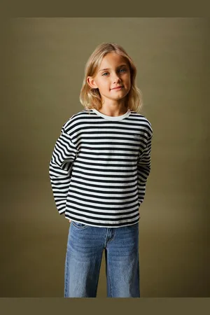 NAME IT Langarmshirt Gestreiftes Langarmshirt mit Print Rundhals Longsleeve (1-tlg) NKFSIMMA LS NREG TOP - Verkäufer: ARIZONAS