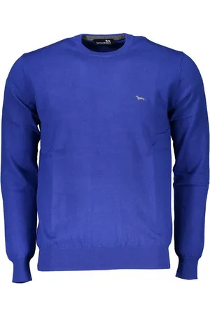 HARMONT&BLAINE Strickpullover Blauer Herrenpullover mit Rundhals und Stickerei - Eleganz pur - Verkäufer: Redeve