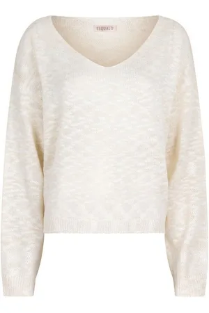 Esqualo Strickpullover Pullover mit V Auschnitt Strickoptik Champange - Verkäufer: Sun & Famous