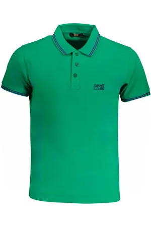 Roberto Cavalli Poloshirt Herren Kurzarm-Poloshirt Grün mit Kontrastdetails - Verkäufer: Redeve