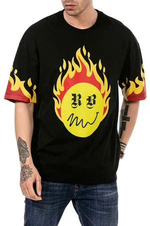 Redbridge T-Shirt mit Flammen-Print und Oversized-Schnitt – Stylisches Streetwear-Shirt - Verkäufer: ChillDeal