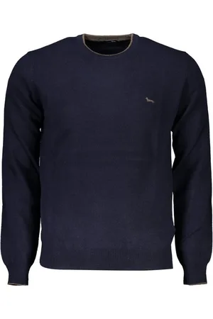HARMONT&BLAINE Strickpullover Eleganter Herrenpullover Blau - Langarm, Rundhals, Kontrastdetails - Verkäufer: Redeve