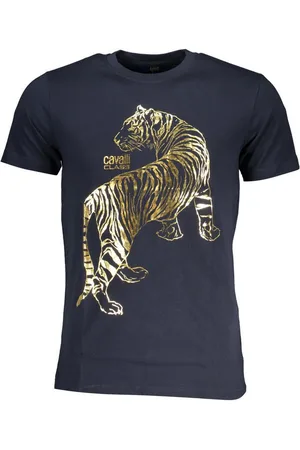 Roberto Cavalli T-Shirt Stylisches Blaues Herren-Kurzarmshirt mit Druck und - Verkäufer: Redeve