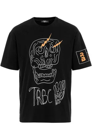 Redbridge T-Shirt Oversized mit Totenkopf-Print - Rundhals, Streetwear, 100 % Baumwolle - Verkäufer: ChillDeal