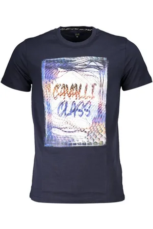 Roberto Cavalli T-Shirt Stylisches Herren T-Shirt Blau mit Print und - Verkäufer: Redeve