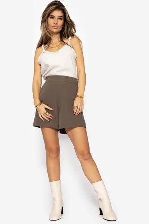 SASSYCLASSY Kurzarmshirt Musselin Top Damen kurz mit Fransen Elegant Lockere Sommer Trägertop aus Baumwolle in V-Ausschnit mit Fransenborte - Verkäufer: