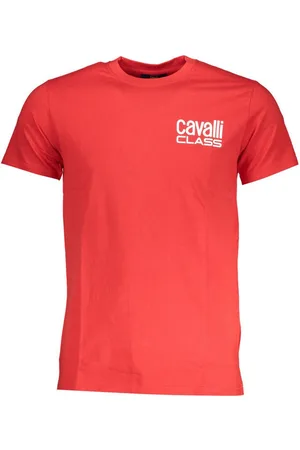 Roberto Cavalli T-Shirt Stilvolles rotes Herren T-Shirt mit Logo und - Verkäufer: Redeve