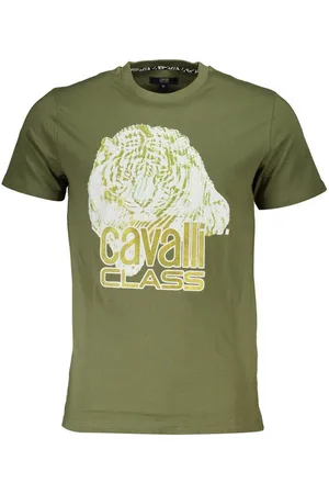 Roberto Cavalli T-Shirt Herren Kurzarm T-Shirt Grün mit Druck und - Verkäufer: Redeve