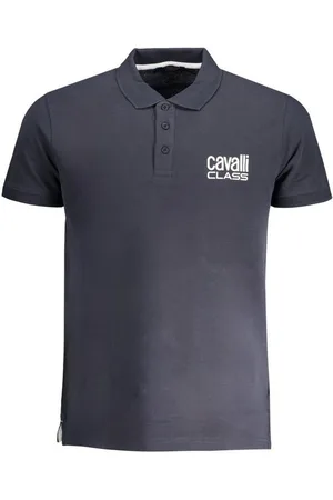 Roberto Cavalli Poloshirt Herren Kurzarm-Poloshirt Blau mit Druck und - Verkäufer: Redeve