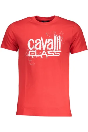 Roberto Cavalli T-Shirt Herren T-Shirt Rot mit Druck – Rundhals, Kurzarm - Verkäufer: Redeve