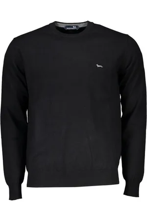 HARMONT&BLAINE Strickpullover Elegante schwarze Herrenjacke mit Rundhals und Stickerei-Logo - Verkäufer: Redeve