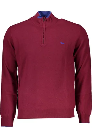 HARMONT&BLAINE Strickpullover Eleganter roter Herrenpullover mit Reißverschluss und Stickerei - Verkäufer: Redeve
