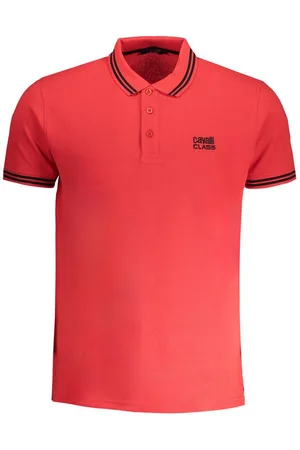 Roberto Cavalli Poloshirt Elegantes Herren-Poloshirt Rot mit Kontrastdetails - Verkäufer: Redeve