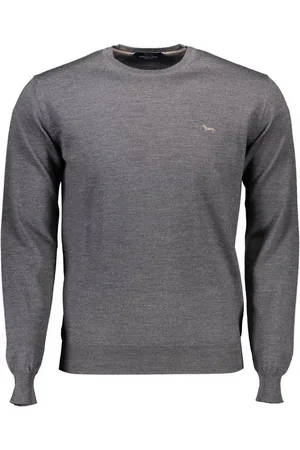 HARMONT&BLAINE Strickpullover Grauer Herrenpullover mit Rundhalsausschnitt und Logo - Verkäufer: Redeve