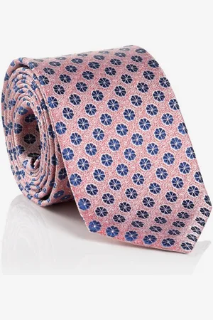 Carlo Monti Krawatte (1-St) aus reiner Seide, mit blauen Ornamenten, 6,5 cm breit