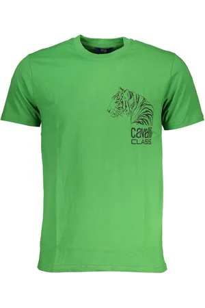 Roberto Cavalli T-Shirt Grünes Herren Rundhals T-Shirt mit Print und Logo - Verkäufer: Redeve