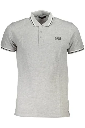 Roberto Cavalli Poloshirt Elegantes Herren Poloshirt Grau mit Druck und - Verkäufer: Redeve
