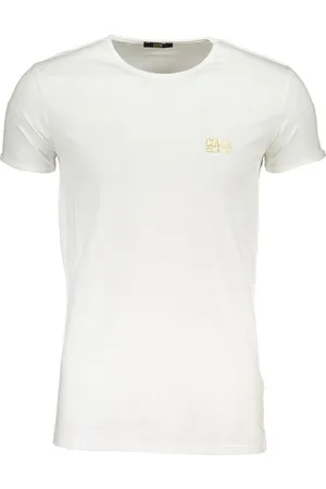Roberto Cavalli T-Shirt Stilvolles Herren Kurzarm T-Shirt Weiß mit Print - Verkäufer: Redeve