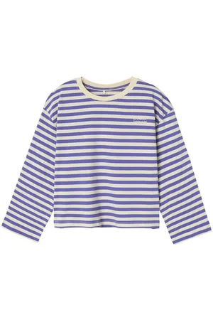NAME IT Langarmshirt Gestreiftes Langarmshirt mit Print Rundhals Longsleeve (1-tlg) NKFSIMMA LS NREG TOP - Verkäufer: ARIZONAS