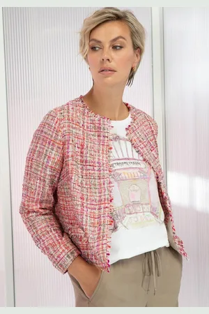 Bianca Bouclèjacke THERES mit Rundhalsauschnitt mit Fransenkante - Verkäufer: