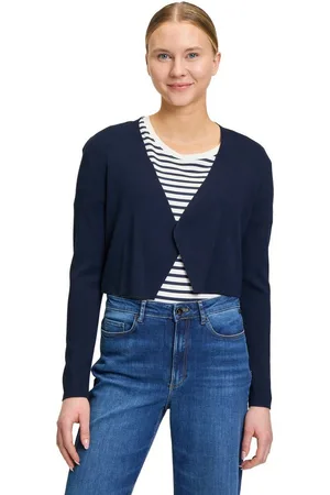 Betty & Co Strickjacke Betty & Co Feinstrickjacke ohne Verschluss (1-tlg) Struktur