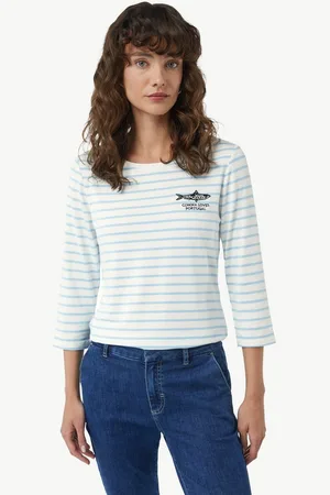 Comma, Shirttop Streifenshirt mit Stickerei Artwork - Verkäufer: s.Oliver