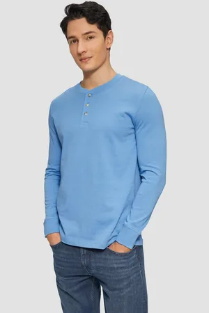 QS by s.Oliver Langarmshirt Langarmshirt mit Henleyausschnitt und Ärmel-Bündchen Logo - Verkäufer: