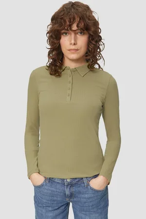 QS by s.Oliver Langarmshirt Schmal geschnittenes Rippshirt mit Polokragen - Verkäufer: s.Oliver