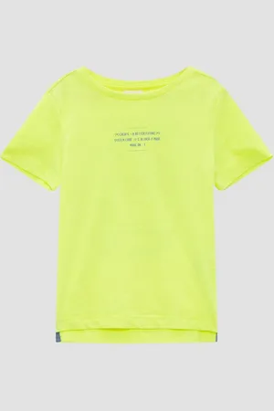 QS by s.Oliver Kurzarmshirt Baumwoll-T-Shirt mit Print und verlängertem Rückteil - Verkäufer: