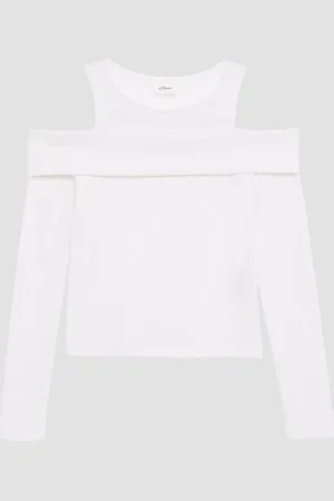 QS by s.Oliver Langarmshirt Enges Shirt aus Rippware mit Off-Shoulder-Ausschnitt - Verkäufer: