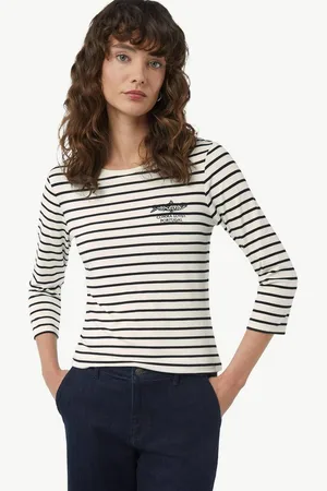Comma, Shirttop Streifenshirt mit Stickerei Artwork - Verkäufer: s.Oliver