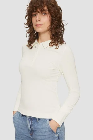 QS by s.Oliver Langarmshirt Schmal geschnittenes Rippshirt mit Polokragen - Verkäufer: s.Oliver