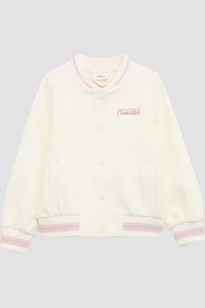 QS by s.Oliver Sweatjacke Sweatjacke im College-Stil mit Print- und Glitzerdetails Artwork - Verkäufer: