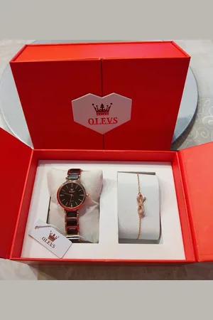 OLEVS Quarzuhr Valentinstag Muttertag Geschenkset Armband, elegante Damenuhr 5877 Geschenkset, (Gerschenkset, Geschenkbox, Damenuhr, Armband) - Verkäufer: Tidy-Online