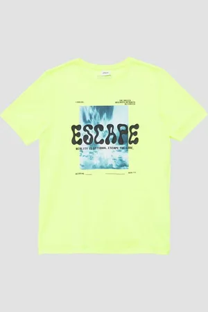 QS by s.Oliver Kurzarmshirt Baumwoll-T-Shirt mit 3D-Druck - Verkäufer: