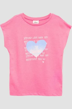 QS by s.Oliver Kurzarmshirt Jerseyshirt in V-Shape Artwork - Verkäufer: