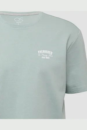 QS by s.Oliver Kurzarmshirt Rundhals T-Shirt in schwerer Jerseyware mit Frontprint - Verkäufer: s.Oliver