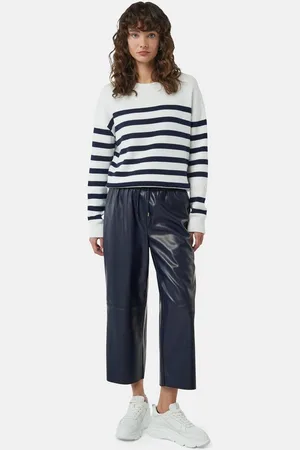 Comma, 7/8-Hose Culotte in Leder-Optik mit Elastikbund Teilungsnähte - Verkäufer: s.Oliver
