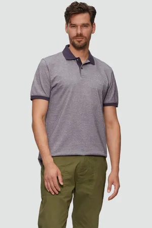 QS by s.Oliver Kurzarmshirt Poloshirt aus Baumwollpiqué mit Kontrast-Details Artwork - Verkäufer: