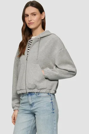 QS by s.Oliver Sweatshirt Scuba-Sweatjacke aus Modalmix im Relaxed Fit Durchzugkordel - Verkäufer: